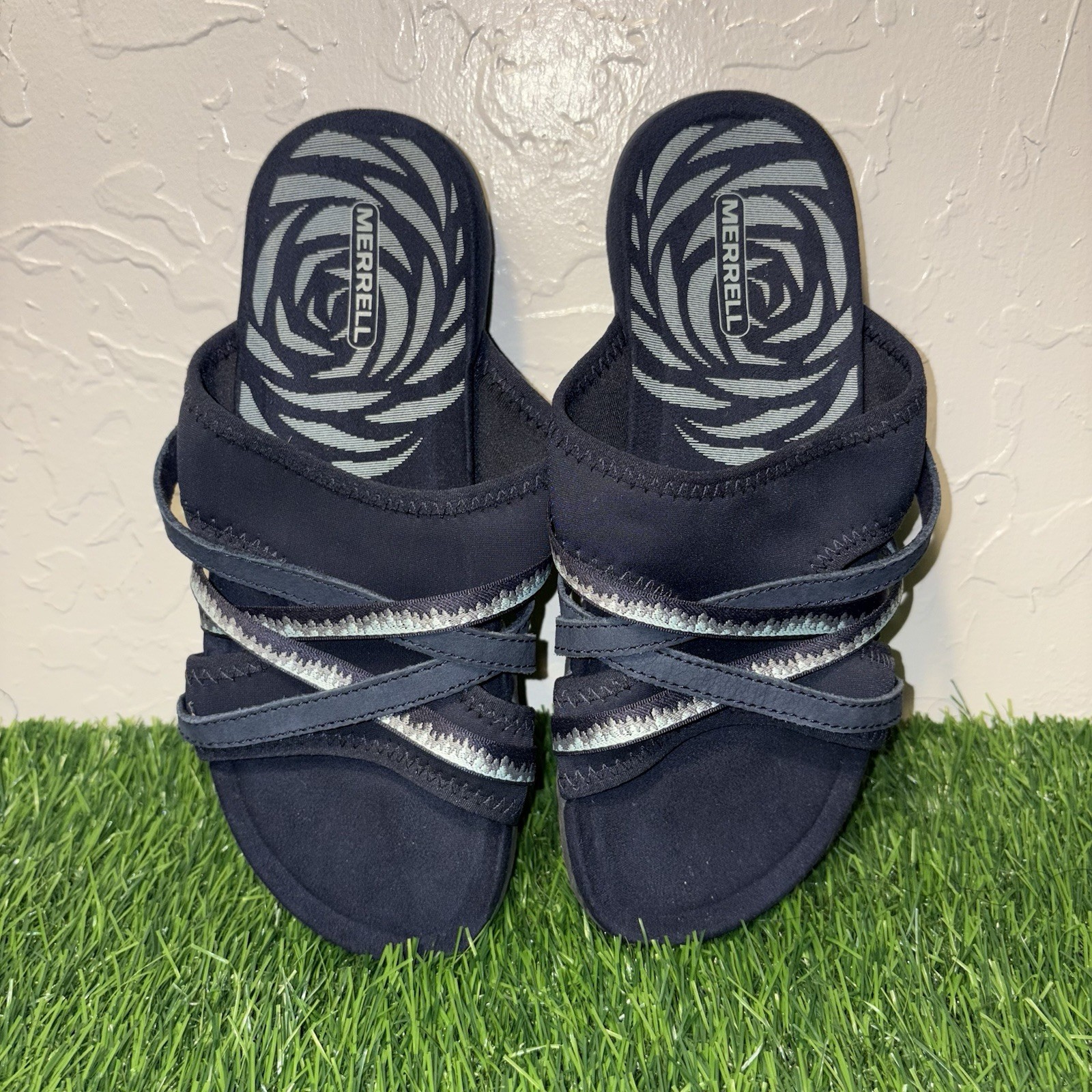 Merrell Terran 3 Cush Post sandalo nero donna taglia 5 scarpa comoda slip on