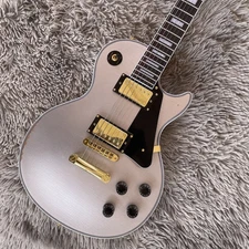 Electric Guitar Silver Solid Body HH Pickup Mahogany Body Rosewood Fretboard