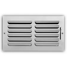 12 In. X 6 In. 1-Way Steel Fixed Curved Blade Wall/Ceiling Register in White