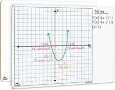 11"x14" Dry Erase Graph Whiteboard Double Sided Board with White