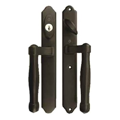 HOPPE HLS 9000 Sliding Door Traditional Handle Set Active Keyed Rustic Umber