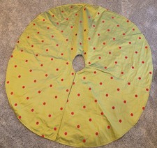 48" Green w/ Red Polka Dots Christmas Tree Skirt - Really NICE