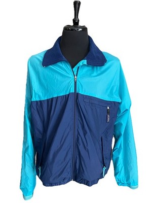 VTG 80s Patagonia Mens Windbreaker Jacket Large Bright Blue 