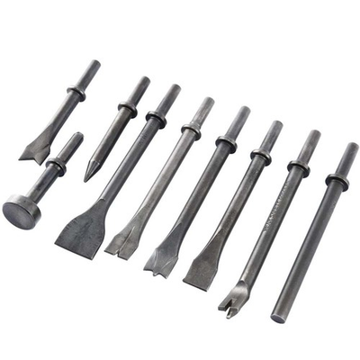 #ad 9Pcs Pneumatic Air Hammer Bit Set 0.39quot; Shank Chipping Chisel Punch Air Tool Kit $21.86