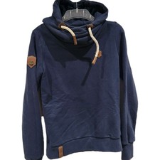 Naketano Hoodie Pullover Brave New World Womens Small Navy Preppy Rope Nautical