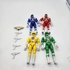 Vintage POWER RANGERS 2200 Series 8" Figures Guns Yellow Green Red Blue Lot of 4
