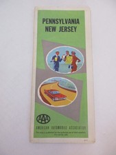 Vintage 1961-1962 Pennsylvania New Jersey State Highway Travel Road Map-HrcA