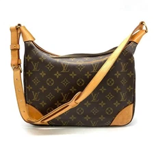 LOUIS VUITTON Boulogne 30 Shoulder Bag Monogram Canvas Natural Leather