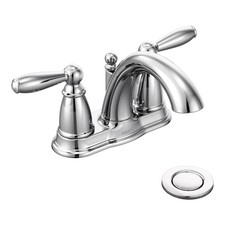 Moen Brantford Chrome Two-Handle Low-Arc Traditional Centerset Bathroom Faucet