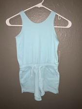 ATHLETA GIRLS Aqua Blue Duofold Romper Size XS 6