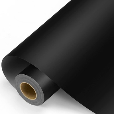 Black Permanent Vinyl - Matte Adhesive 12'' x 11 FT, 