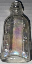 "Botella de vidrio miniatura de 3"" medidas en relieve cristalería coleccionable de Illinois"