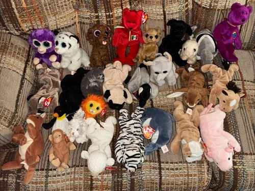 TY Beannie Babies Lot Of 27 Animals Vintage NWT