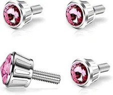 Stainless Steel License Plate Screws, License Plate Bolt Fixing Kit 4-Piece Pink