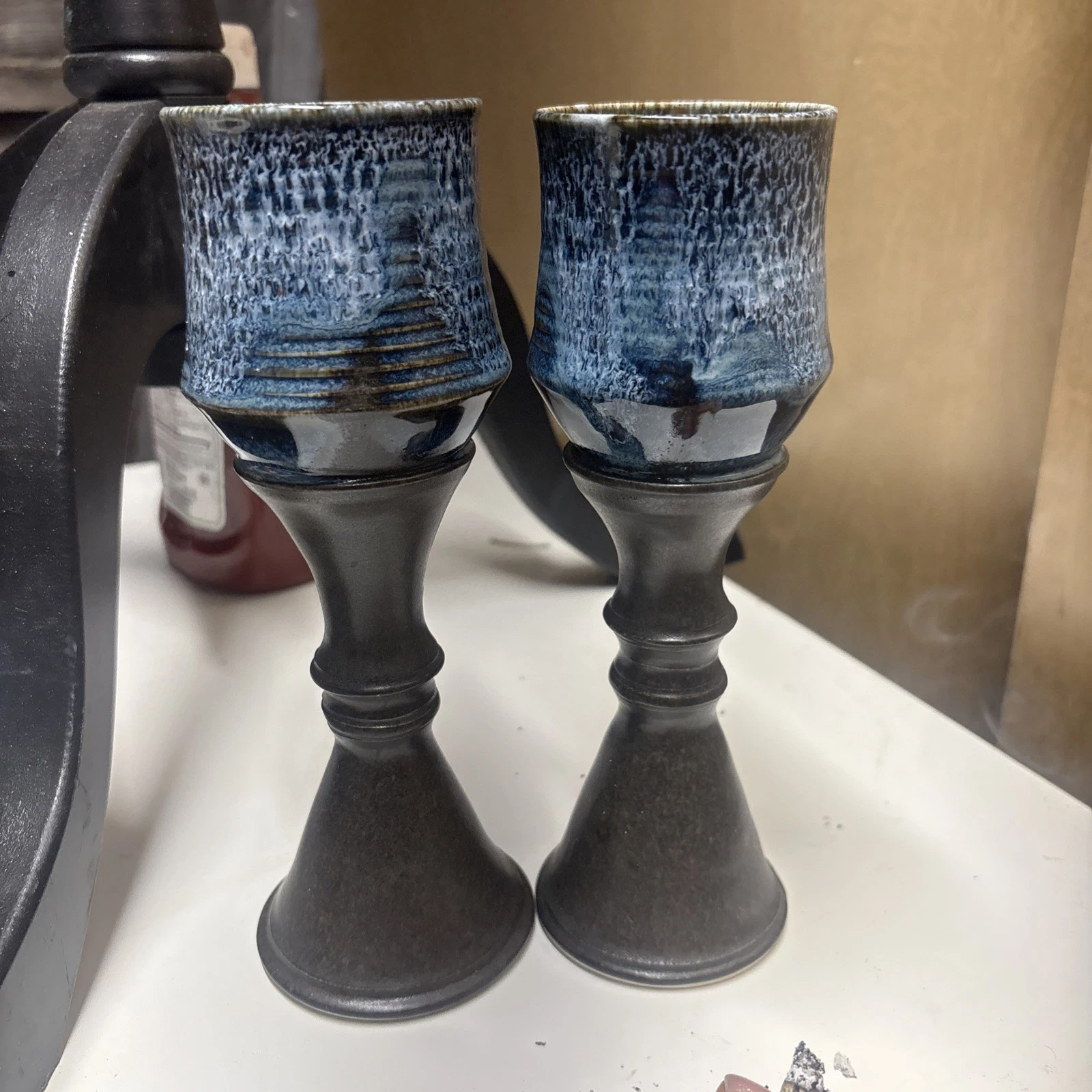 volcanic/lava glazegoblets vintage handmade