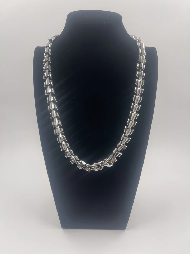 "Collar de cadena de hueso de dragón de acero inoxidable de 24"" para hombre eslabón pesado audaz estilo motociclista" Foto 3 de 4