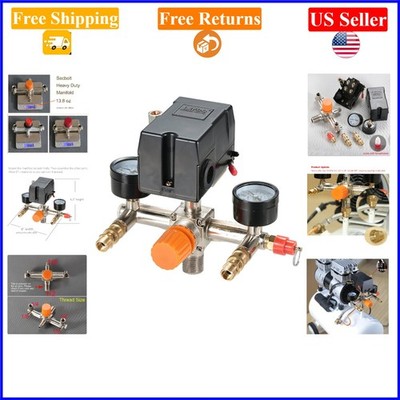 Heavy Duty Metal Air Compressor Pressure Switch Manifold 90-120PSI