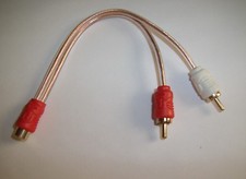 RCA Wire Y Splitter Adapter 2 Male 1 Female Cable Raptor R2RCA-Y1 Car Audio Amp