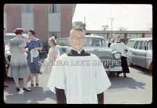 1960 Slide Indiana Nice Looking Boy With Glasses Alter Boy At Church #6653