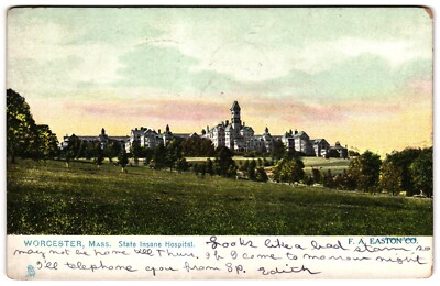 State Insane Hospital Worcester MA c1900s UDB Postcard