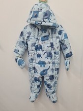 Next Baby Boy Snowsuit Pramsuit size 6-9 months Elephant print 