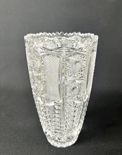 American Brilliant Period Hand-Cut Crystal Vase 1876-1916