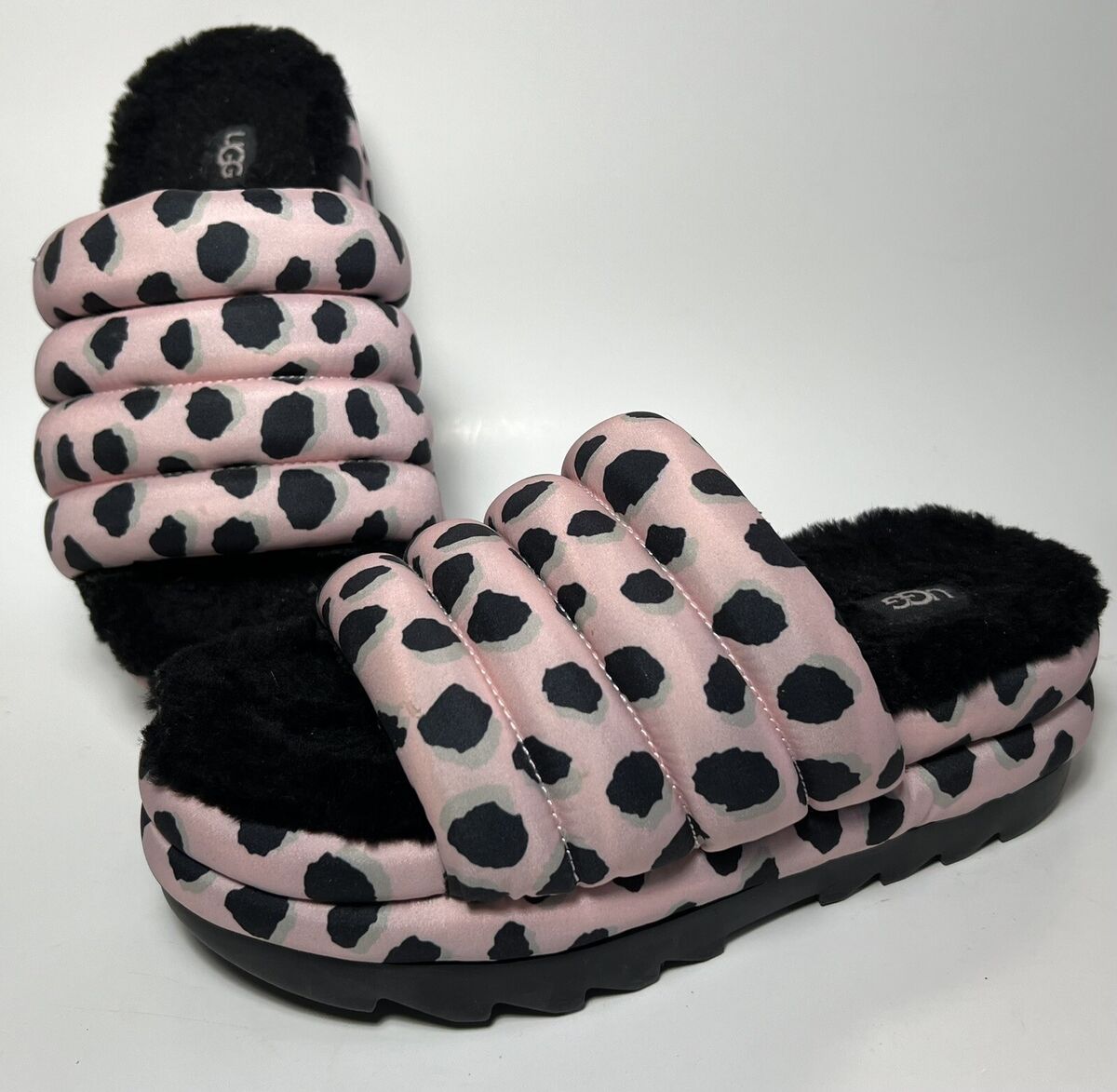 UGG Maxi Slide Cheetah Print Platform Slippers Womens US UGG Maxi Slide Cheetah Print Platform Slippers Womens US