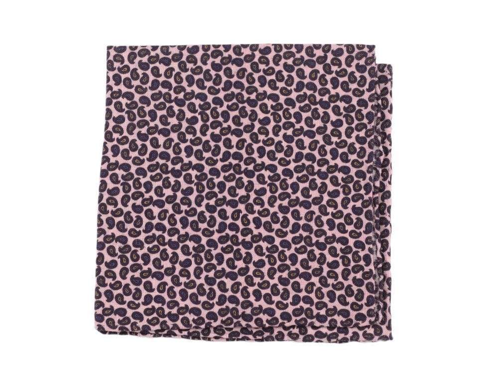 Нагрудный платок Cesare Attolini розового и синего цвета с узором пейсли ручной работы в Италии 9990₽