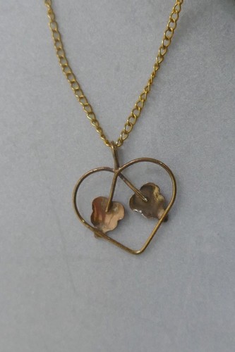 Vintage 10k Black Hills Gold Pendant On Gold Fill Chain - 18" Long Chain - Picture 4 of 10