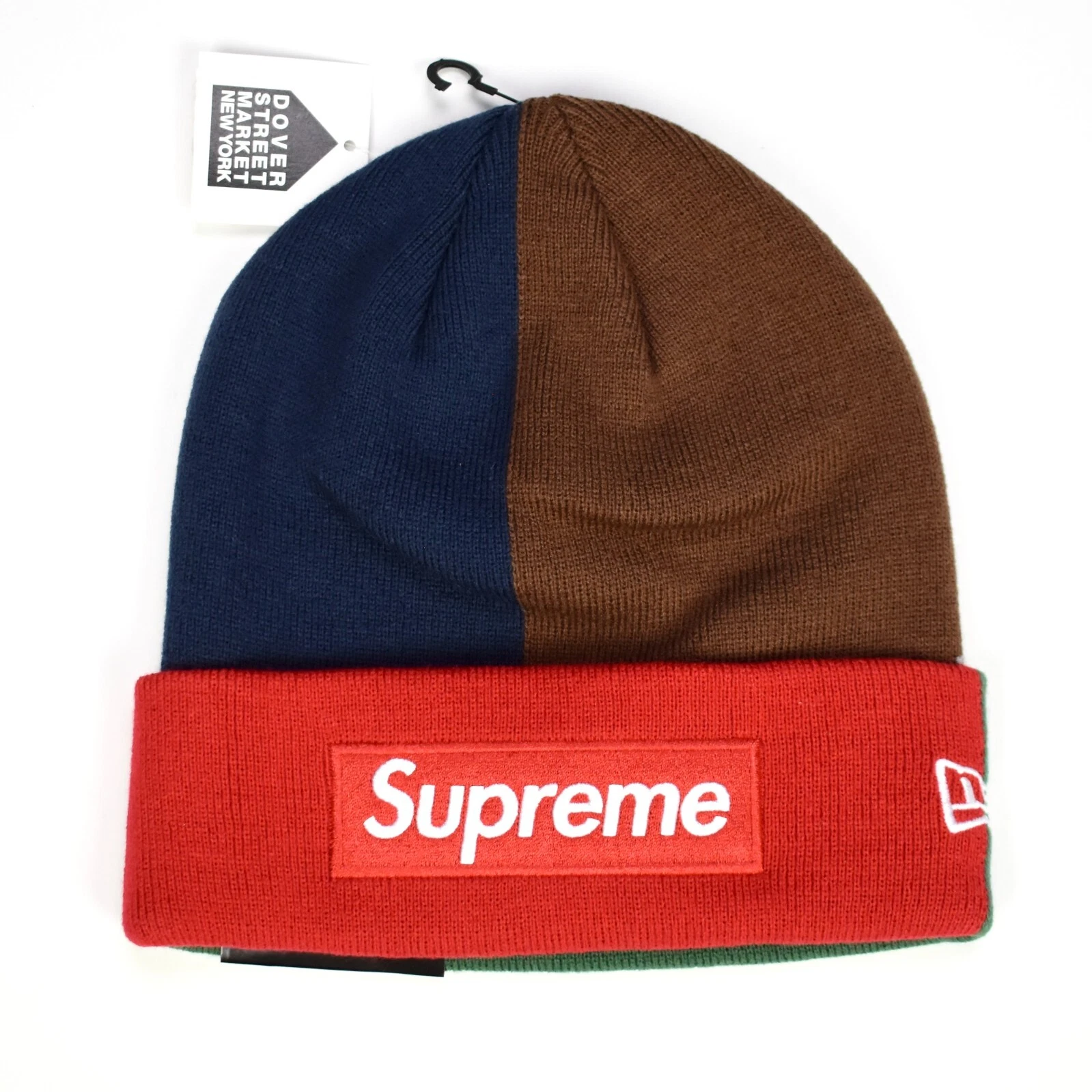 Bonnet tricot logo boîte rouge Supreme New Era Color Block FW24 DS AUTHENTIQUE neuf avec étiquette
