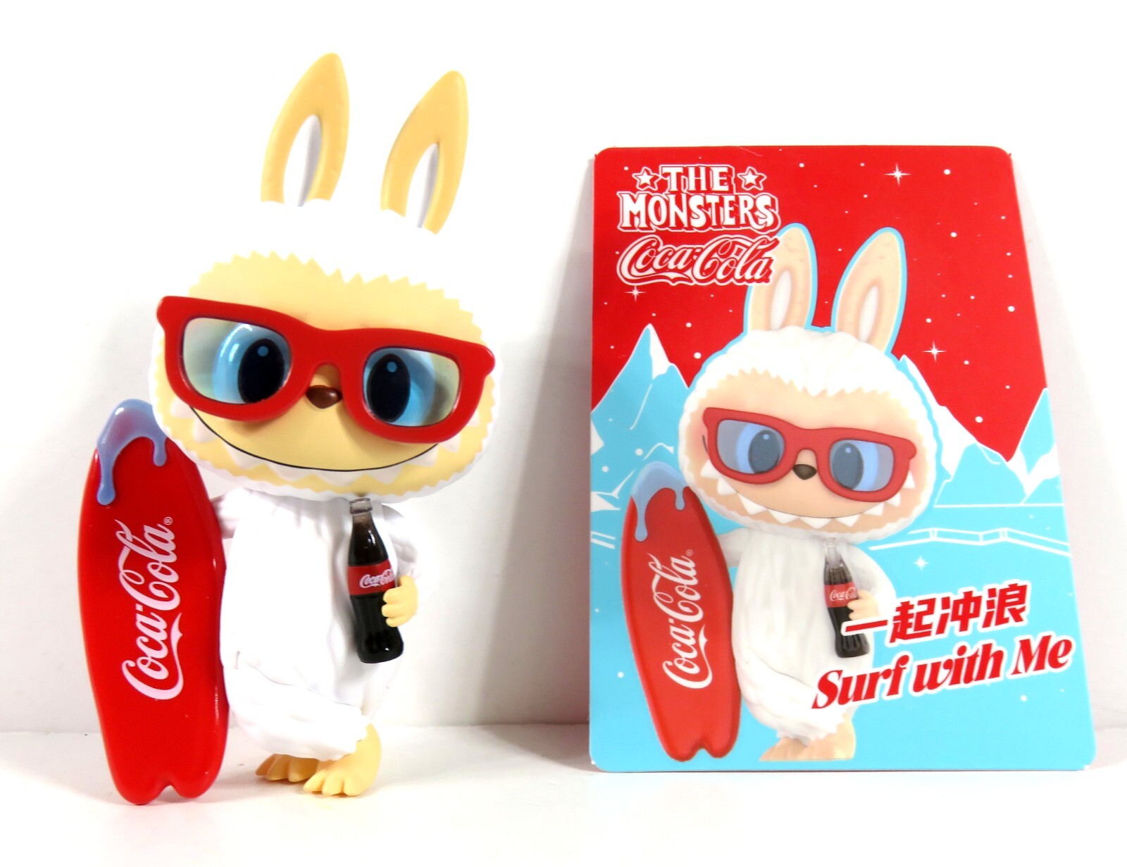 Pop Mart HOW2WORK Labubu The Monsters Coca Cola Surf With Me Figure New Limited Edition