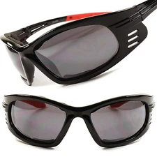 Black Motorcycle Riding Dirt Bikes Foam Padded Wrap Sport Goggles Sunglasses F14