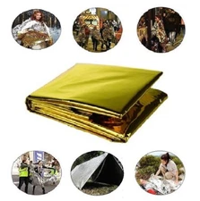 1-100Pcs Medical Emergency Thermal Blanket Mylar Trauma Military Survival Gold