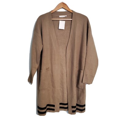 Lush Brown Oversized Open Front Cardigan  Sweater Size M