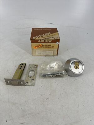 Arrow Deadbolt Lock 961M Double Cylinder Heavy Duty Satin Chrome 2-3/4'' US26D