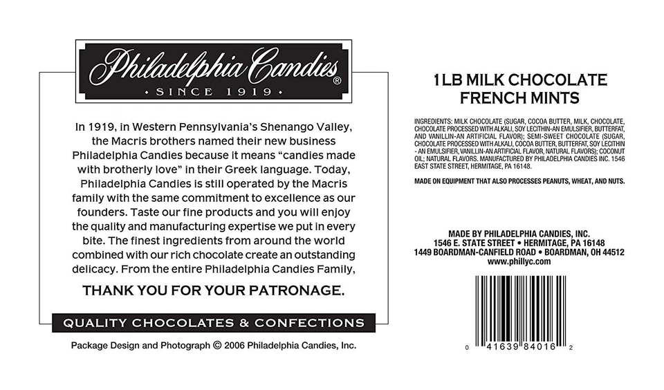 Philadelphia Candies French Mint Meltaway Truffles, Milk Chocolate 1 Pound Gift - Image 2 of 4