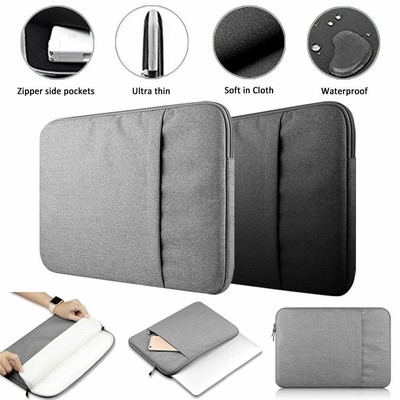 Laptop Bag Sleeve Case Carry Cover 2 Pockets For Apple Mac Book 11 13 14 15 Inch