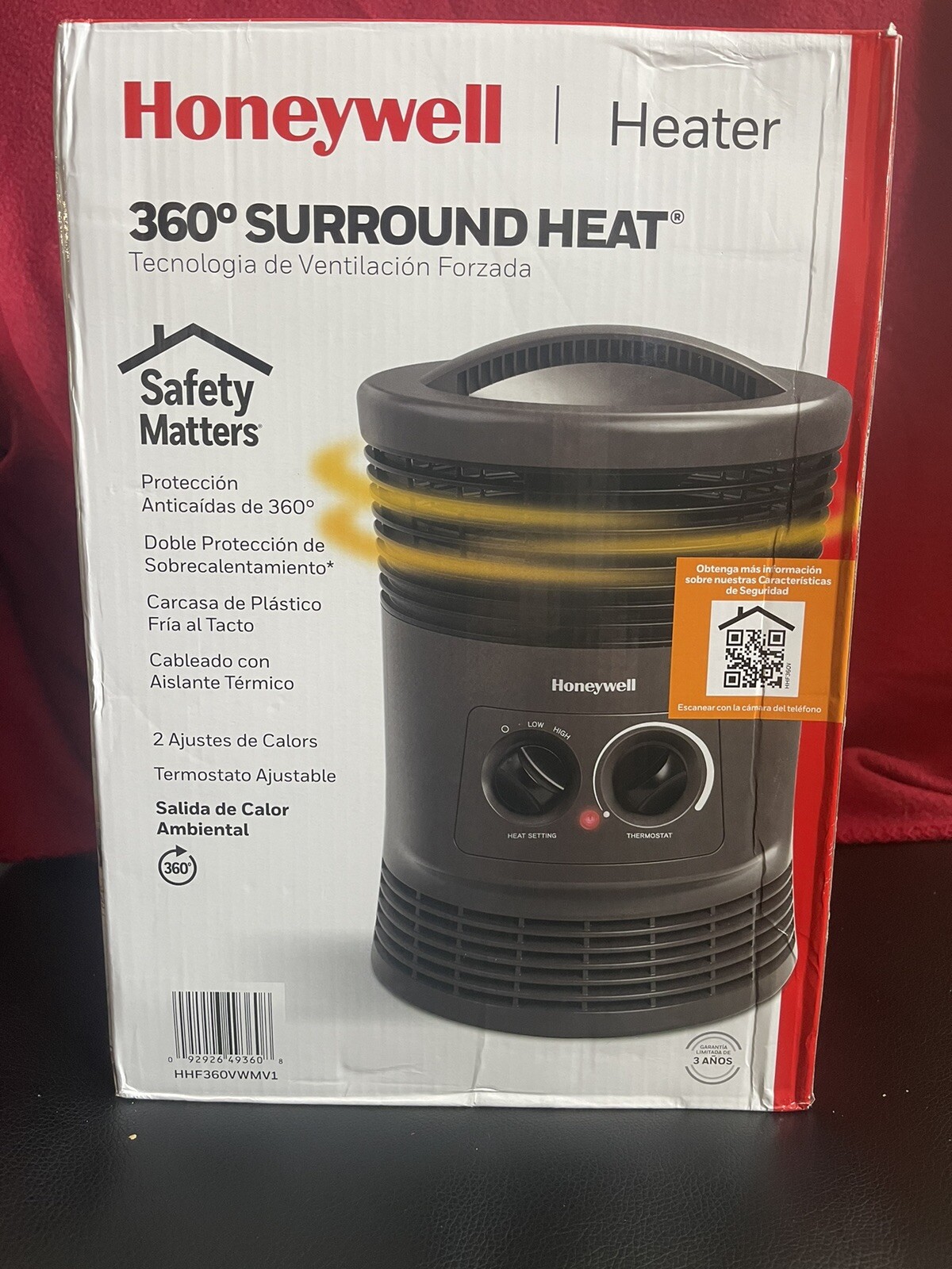 Honeywell 360 Degree Surround HHF360V 1500W Fan Forced Heater - Black  92926493608 | eBay