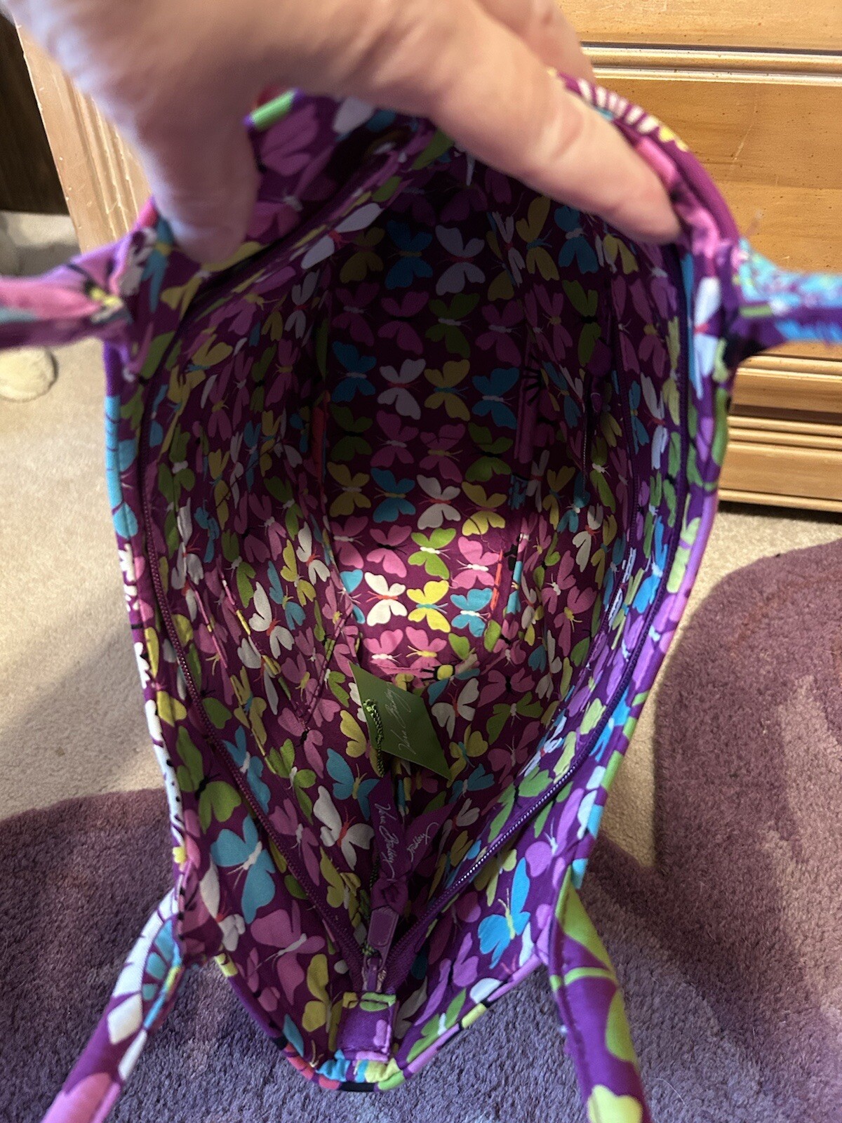 Brand New Vera Bradley Pleated Shoulder Bag Hand Bag in Flutterby eBay