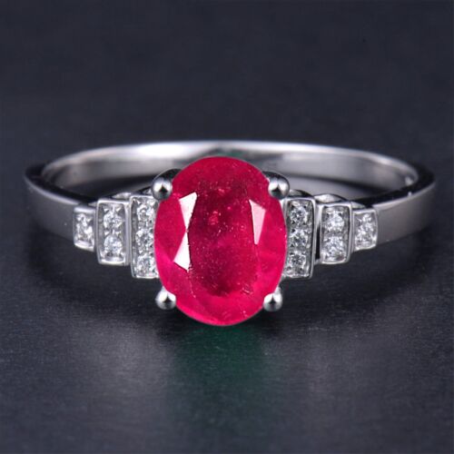 Solid 14KT Gold 2.20Ct Natural Burmese Ruby IGI Certified White Diamond Ring