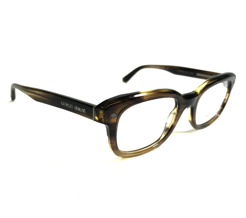 Giorgio Armani Eyeglasses Frames AR7089 5441 Striped Brown Horn Square 51-20-145 - Image 2 of 4
