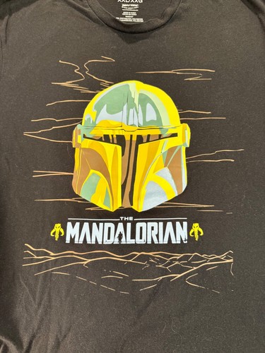 T-shirt maglietta Star Wars The Mandalorian nera manica corta grafica XXL RN#82457 - Foto 2 di 8