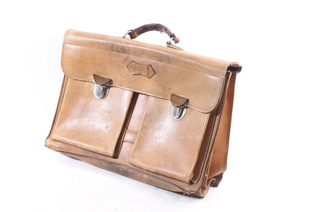 Old leather hotsell school bag