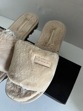 Tahari Monia Faux Shearling Lining Slippers natural color size 6 women s new
