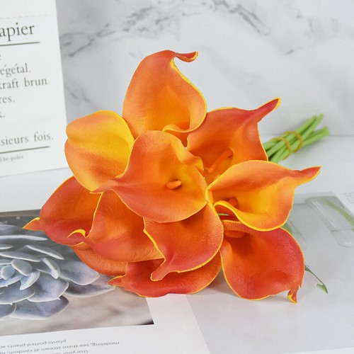 37cm Artificial Calla Lily Fake Flowers Real Touch Bridal Bouquet Flowers Decor - Picture 31 of 33