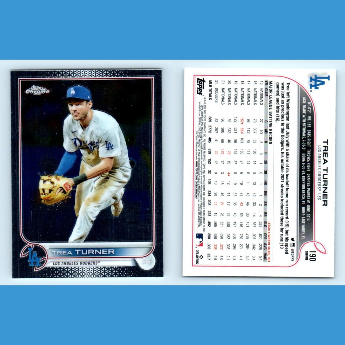 Trea Turner Lot of 20 Baseball Cards Topps Chrome Los Trea Turner Lot of 20 Baseball Cards Topps Chrome Los