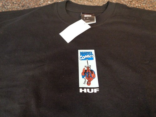 HUF x Marvel Spider-Man Box SS T-Shirt Adult Large Black Swinging Brand New NWT - Picture 4 of 7