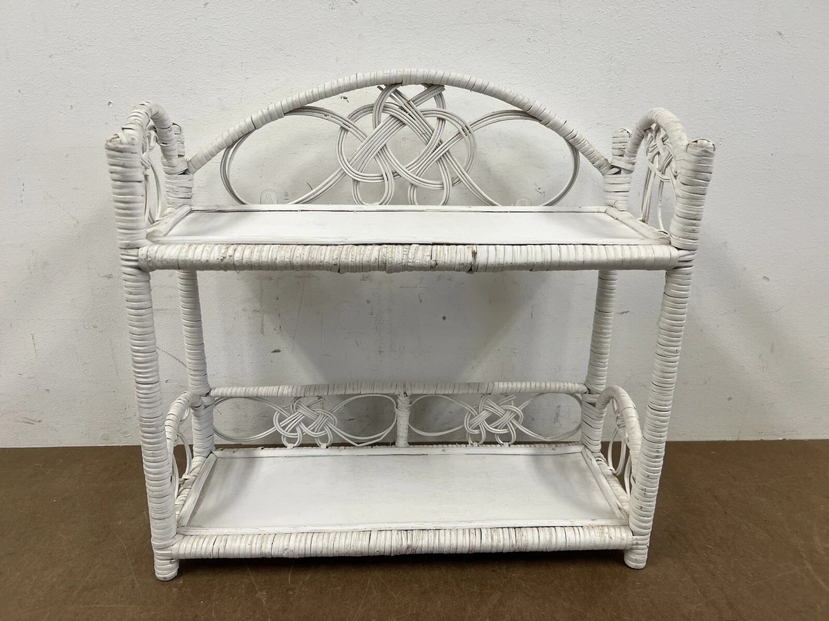 White wicker deals bookshelf