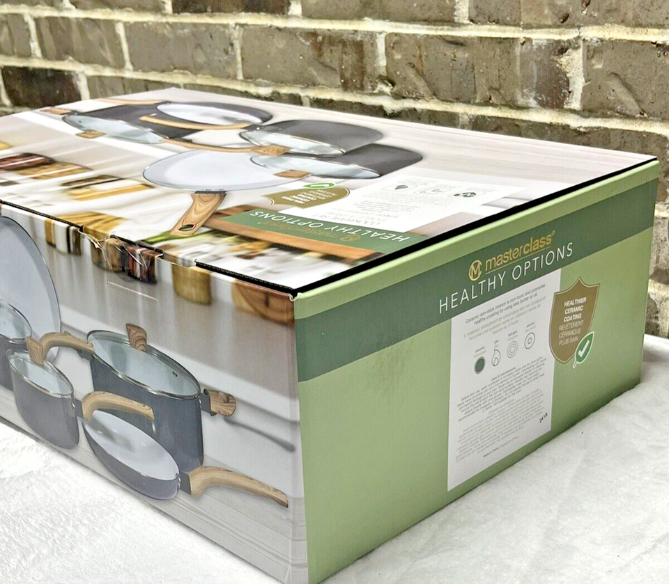 Masterclass Healthy Options 8 Pc Cookware Set Non Stick Ceramic Coating