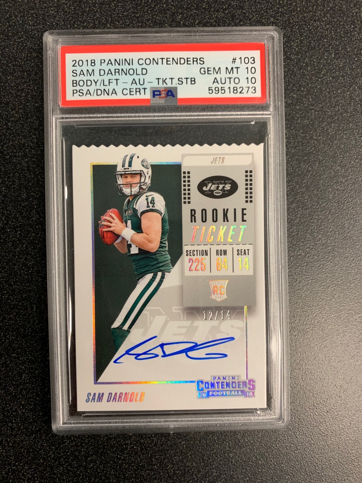 Sam Darnold Panini Contenders #103 Autograph-Ticket Stub
